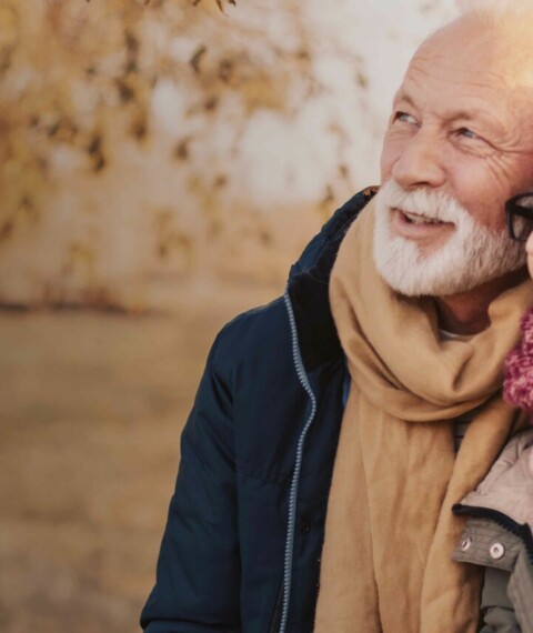 Portrait of a happy caucasian senior couple